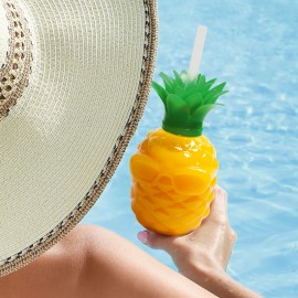 Láhev s brčkem Ananas s brýlemi