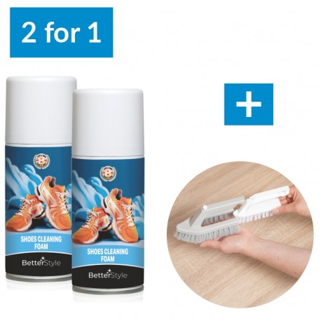 2 za 1: Pěnový šampon na čištění obuvi + Kartáč 2 v 1 ZDARMA!