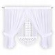 Sada: bílá voálová záclona na pásce 400x150 cm a dekorativní ažurový panel
