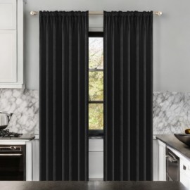 Závěs glamour z černého veluru na pásce 140x250 cm (1 kus.)