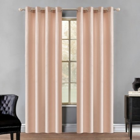 Velurový závěs glamour béžový 140 x 230 cm s průchodkami