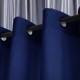Velurový závěs glamour tmavě modrý 140 x 250 cm s průchodkami