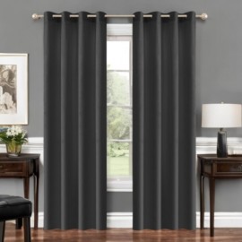 Velurový závěs glamour tmavě šedý 140 x 250 cm s průchodkami (1 kus.)