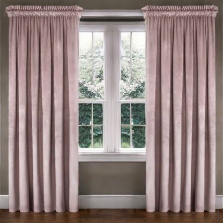 Velurový závěs glamour pudrově růžový 140 x 230 cm s páskou