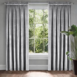 Velurový závěs glamour světle šedý 140 x 250 cm s pásko (1 kus.)