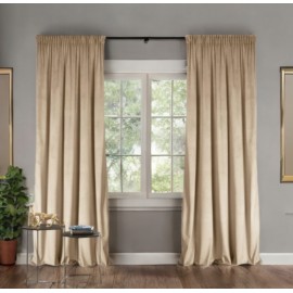 Velurový závěs glamour béžový 140 x 250 cm s páskou (1 kus.)