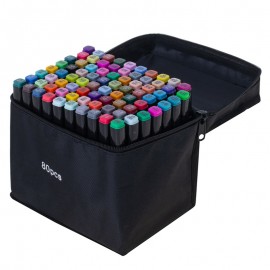 Sada 80 oboustranných alkoholových markerů se stojánkem a pouzdrem