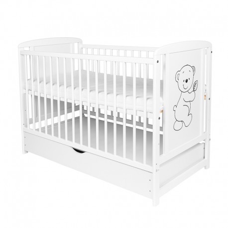 Dětská postel se zásuvkou a matrací 120 x 60 cm