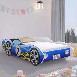 Dětská postel Závodní auto modrá 140 × 70 cm