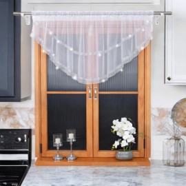 Záclona se štrasovými kamínky – půlkruh 380x85 cm