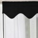 Sada: kuchyňská záclona z voálu 200x80 cm + krátké záclonky 90x50 cm, černé lemování