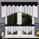 Sada: kuchyňská záclona z voálu 200x80 cm + krátké záclonky 90x50 cm, černé lemování