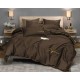 3dílný komplet ložního povlečení s výšivkou, čokoládová barva, 160x200 cm