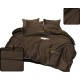 3dílný komplet ložního povlečení s výšivkou, čokoládová barva, 200x220 cm