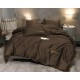 3dílný komplet ložního povlečení s výšivkou, čokoládová barva, 200x220 cm