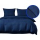 3dílný komplet damaškového ložního povlečení, tmavě modrá barva, 160x200 cm