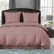 3dílný komplet damaškového ložního povlečení, růžová barva, 160x200 cm