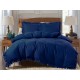 3dílný komplet ložního povlečení s volány, tmavě modrá barva, 160x200 cm
