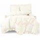 3dílný komplet ložního povlečení s volány, smetanová barva, 160x200 cm