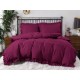 3dílný komplet ložního povlečení s volány, bordó barva, 160x200 cm