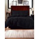 3dílný komplet ložního povlečení s volány, černá barva, 160x200 cm