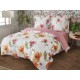 3dílný komplet ložního povlečení s volány, květinový vzor, 160x200 cm