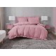 3dílný komplet ložního povlečení s volány, růžová barva, 200x220 cm