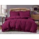 3dílný komplet ložního povlečení s volány, bordó barva, 200x220 cm