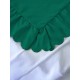 3dílný komplet ložního povlečení s volány, zelená barva, 200x220 cm