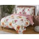 3dílný komplet ložního povlečení s volány, květinový vzor, 200x220 cm