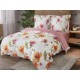 3dílný komplet ložního povlečení s volány, květinový vzor, 200x220 cm