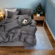 3dílná sada povlečení z mikrovlákna 200x220 cm, tmavý grafit