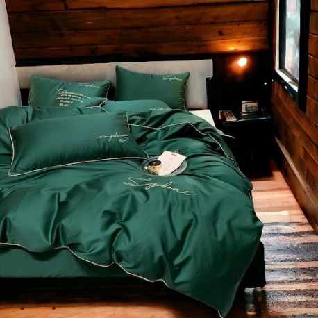 3dílná sada povlečení z mikrovlákna 200x220 cm, zelená