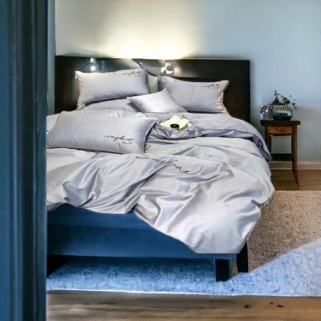 Třídílná sada ložního povlečení z mikrovlákna 160x200 cm ve světle šedé barvě