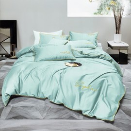 3dílný komplet ložního povlečení s výšivkou, mátová barva, 200x220 cm