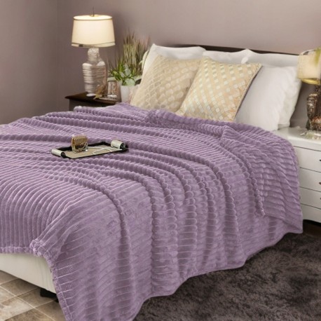 Fialová deka s 3D proužky