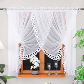 Voálová záclona s květinovou gipiurou 400x160 cm