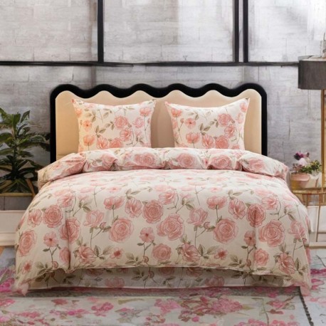 3dílná sada ložního povlečení z bavlněného saténu Růže 200x160 cm