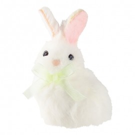 Bílý zajíček s mašlí - visačka