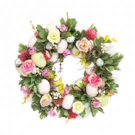 Věnec s květinami a vajíčky