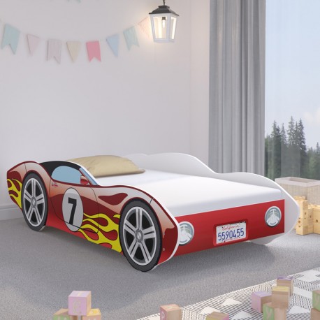 Dětská postel Závodní auto červená 140 × 70 cm