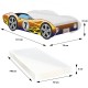 Dětská postel Závodní auto žluto-hnědá 140 × 70 cm