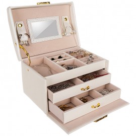 Saténová šperkovnice se zrcátkem