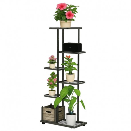 Vysoký kovový stojan na květiny 6 úrovní