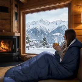 Turistický spací pytel tmavě s kapucí