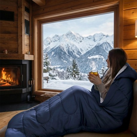 Turistický spací pytel tmavě s kapucí