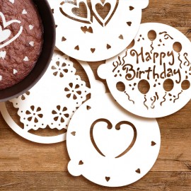 Sada 4 šablon na zdobení dortů